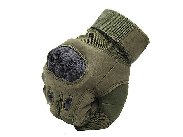 Рукавиці тактичні Primo Carbon повнопалі, сенсорні, розмір L - Army Green - Фото 2