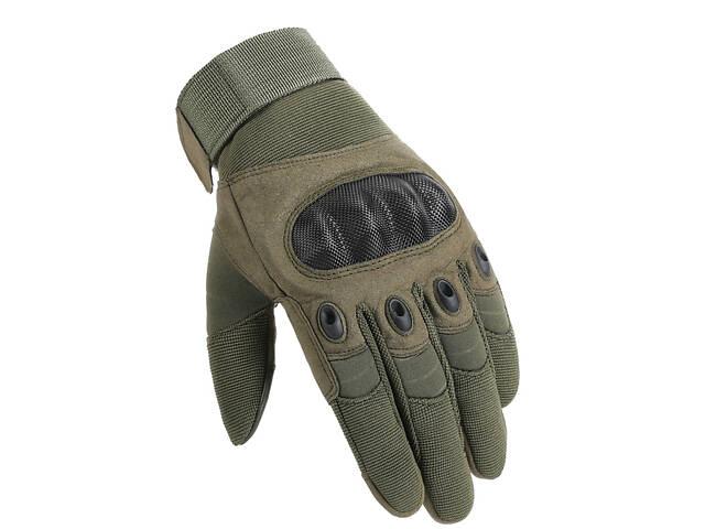 Рукавиці тактичні Primo Carbon повнопалі, сенсорні, розмір L - Army Green - Фото 4