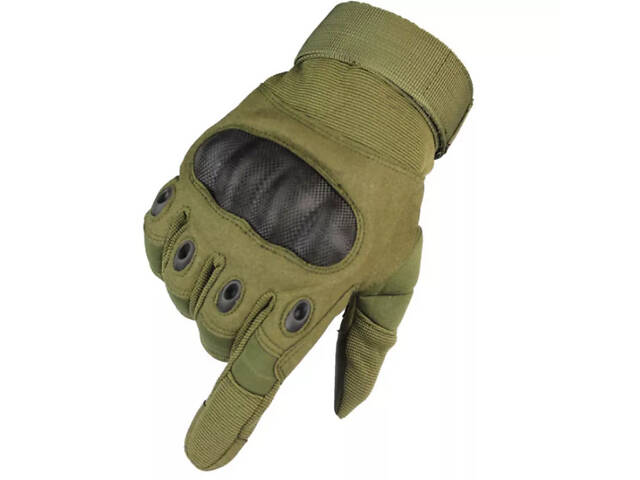 Рукавиці тактичні Primo Carbon повнопалі, сенсорні, розмір L - Army Green - Фото 6