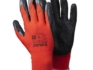 Рукавички трикотажні з частковим латексним спіненим покриттям р9 (чорні, манжет) SIGMA (9445571)