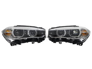 Передние фары (Bi-Xenon No Adaptive) комплектные на BMW X5 F15 2013-2018 года.
