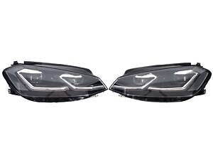 Передние фары (Full Led) замена галогена на Volkswagen Golf VII 2017-2020 года