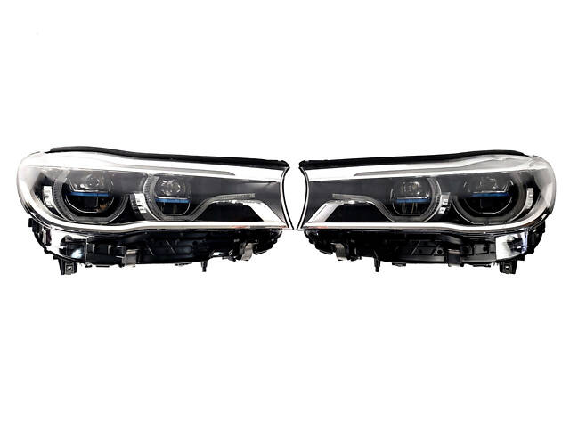 Передние фары Laser (оригинал Б/У) на BMW 7 Series G11 / G12 2015-2019 года. - Фото 1