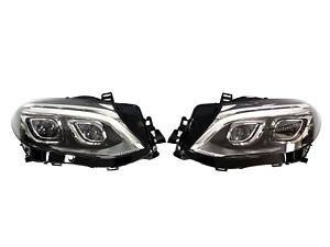Передние фары Led Adaptive (оригинал комплектные) на Mercedes-Benz GLE-Class W166 2015-2018 года.
