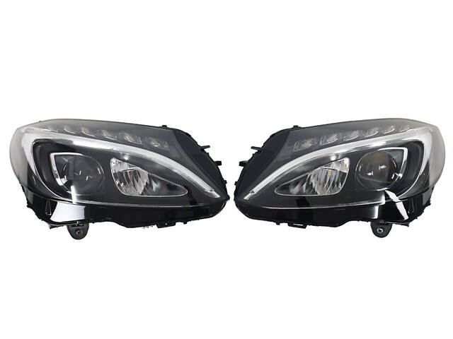 Передние фары Led High Perormance (без блоков) на Mercedes-Benz C-Class W205 2014-2018 года. - Фото 1