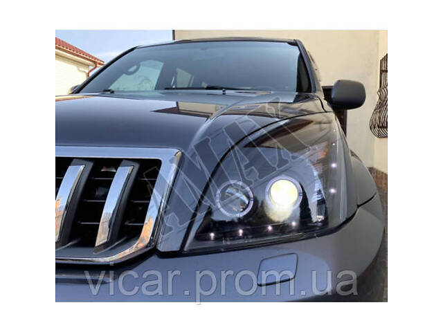 Передние фары линзы - LED ( Audi Design ) Toyota Land Cruiser Prado 120 (2003-2008) - Фото 2