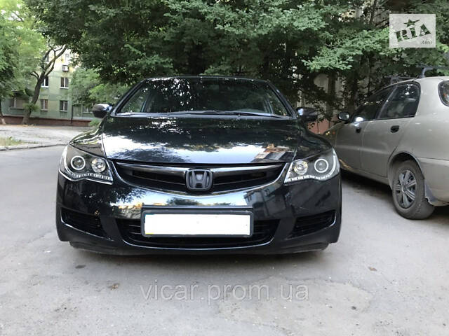 Передние фары (линза, черные) Honda Civic (2006-2009) - Фото 8