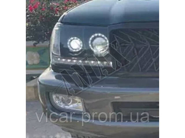 Передние фары линзованные (LED - диодные) Toyota Land Cruiser 100 (1998-2007) - Фото 6