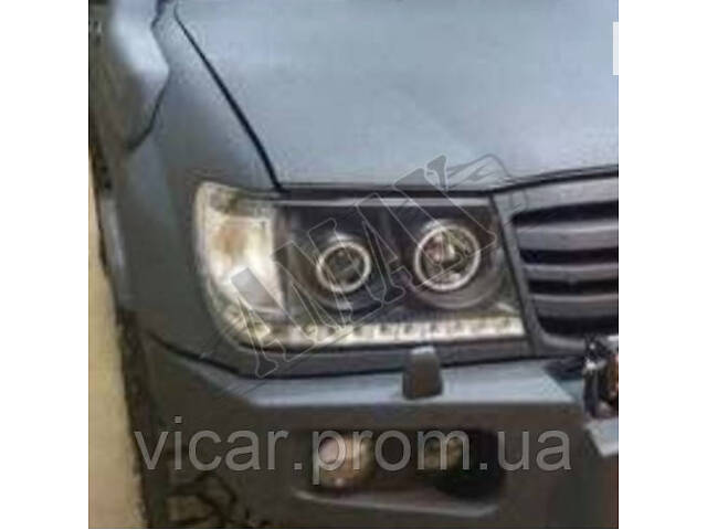 Передние фары линзованные (LED - диодные) Toyota Land Cruiser 100 (1998-2007) - Фото 9