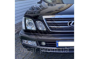 Передні фари лінзовані з поворотником (хромові) Lexus LX 470 (1998-2007)