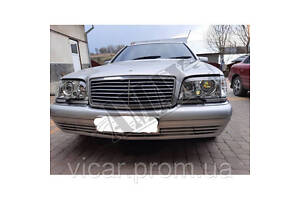 Передние фары с линзой и поворотником Mercedes W140 (1991-1998)