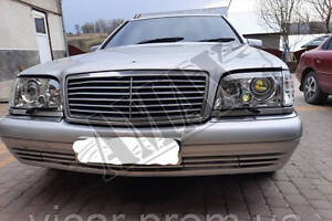 Передние фары с линзой и поворотником Mercedes W140 (1991-1998)