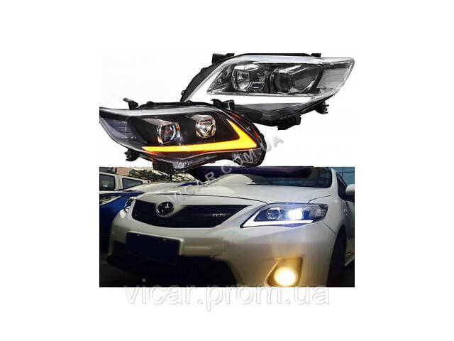 Передние LED - фары ( Design Lexus ) Toyota Corolla (2010-2012)