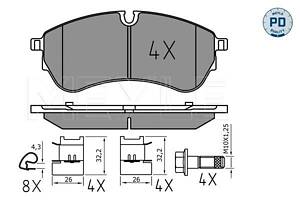 Передние тормозные колодки VW Crafter (SY) 2016 MEYLE 025 221 4721/PD
