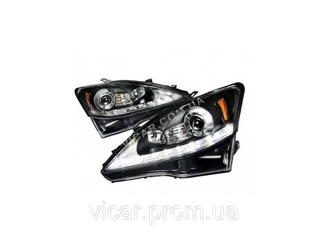 Передние тюнинг фары (Линза + Диодная полоска) Lexus IS 250 (XE20) 2006-2012 - Фото 6