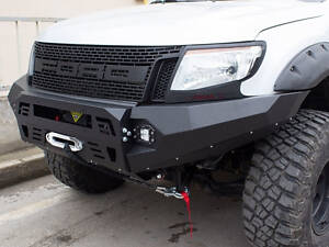 Передний бампер Dakar Чёрный без сенсора, с подсветкой -2024 Защита картера для Ford Ranger 2011-2022 гг