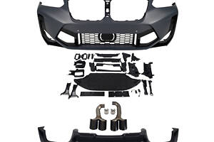 Передний бампер с диффузором (Body Kit) на BMW X4 G02 2022-2023 года (стиль X4M F98)