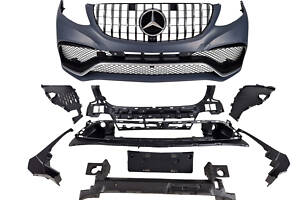 Передній бампер на Mercedes GLE-Class W166 2015-2018 рік (у стилі GLE63 AMG) V2