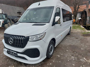 Передній бампер з решіткою ABS (під фарбування) для Mercedes Sprinter W907/W910 2018-2024 рр