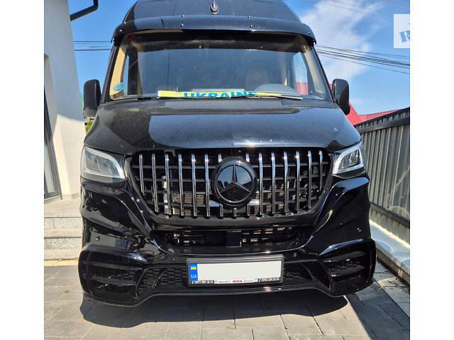 Передний бампер с решеткой V2 (AMG) для Mercedes Sprinter W907/W910 2018- гг - Фото 6