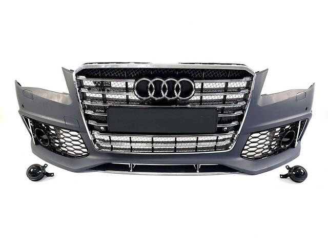 Передній бампер у стилі W12 на Audi A8 D4 2010-2014 року