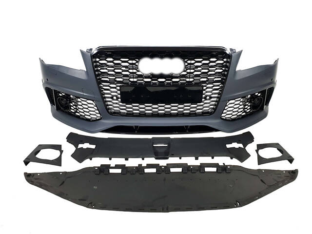 Передний бампер (в стиле RS) V1 на Audi A8 D4 2010-2014 года. - Фото 1