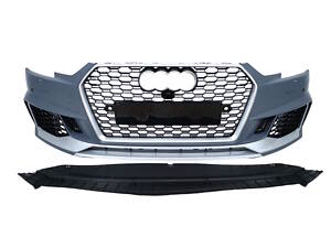 Передний бампер ( в стиле RS4 без радаров V2 ) на AUDI A4 B9 2015-2019 года