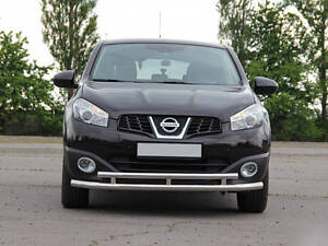 Передний двойной ус ST016 (нерж) 70/42 мм для Nissan Qashqai 2010-2014 гг