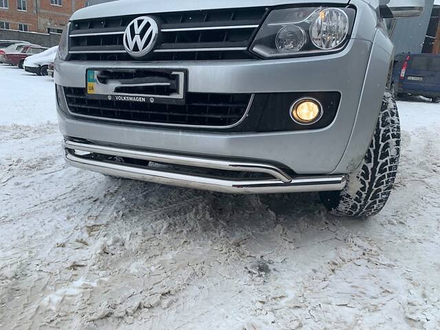 Передний ус двойной Vegas 2010-2016 (нерж) d70/42 мм для Volkswagen Amarok - Фото 5
