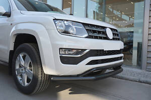 Передний ус двойной Vegas 2016-2021 (черный) для Volkswagen Amarok