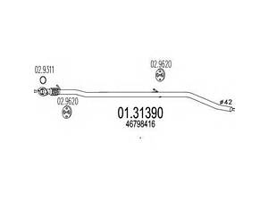 Передня частина вихлопної системи (Резонатор) MTS 0131390 на FIAT PUNTO (188)
