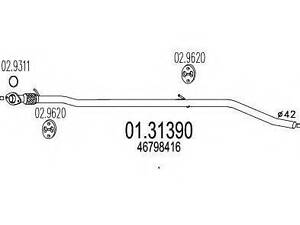 Передняя часть выхлопной системы (Резонатор) MTS 0131390 на FIAT PUNTO (188)