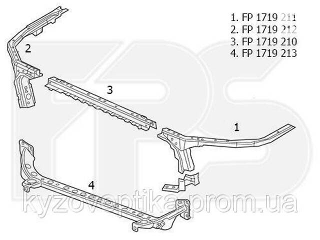 Передня панель для Chevrolet Malibu 2016-2019 (Fps) верхняя часть