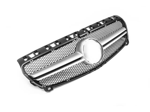 Передняя решетка AMG Silver (2012-2015) для Mercedes A-сlass W176 - Фото 1