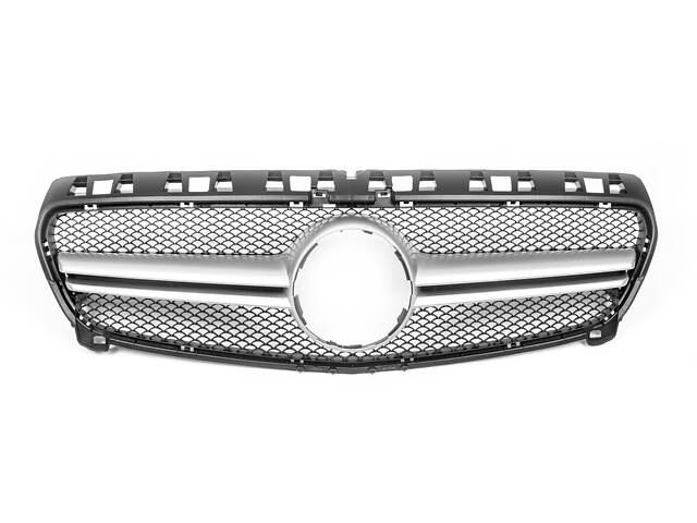 Передняя решетка AMG Silver (2012-2015) для Mercedes A-сlass W176 - Фото 2