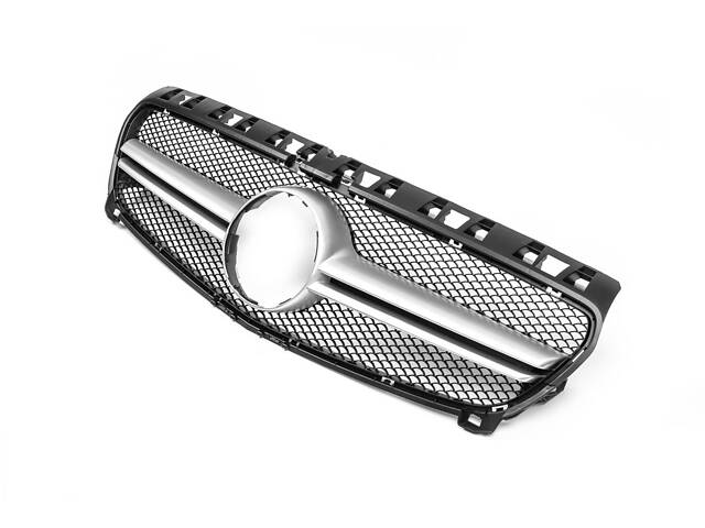 Передняя решетка AMG Silver (2012-2015) для Mercedes A-сlass W176 - Фото 3