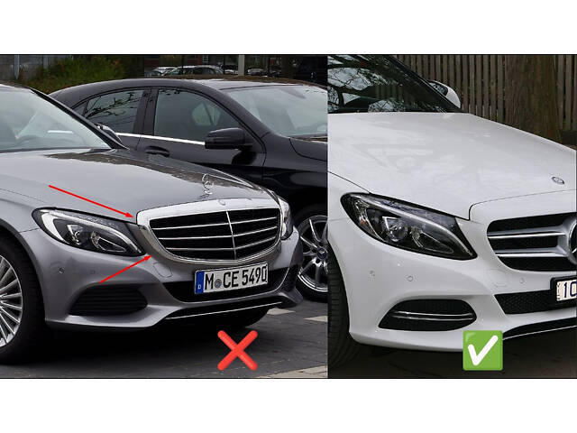 Передняя решетка C63-design 2014-2018, с камерой для Mercedes C-сlass W205 - Фото 4