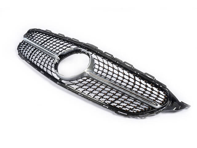Передняя решетка Diamond Silver 2014-2018, с камерой для Mercedes C-сlass W205 - Фото 9