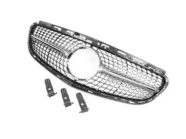 Передняя решетка Diamond Silver (для Avantgarde и AMG-Line, 2013-2016) для Mercedes E-сlass W212 - Фото 5
