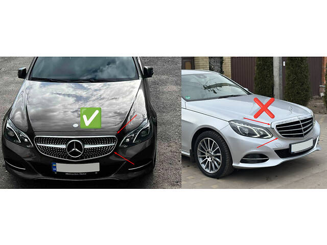 Передняя решетка Diamond Silver (для Avantgarde и AMG-Line, 2013-2016) для Mercedes E-сlass W212 - Фото 3