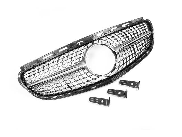 Передняя решетка Diamond Silver (для Avantgarde и AMG-Line, 2013-2016) для Mercedes E-сlass W212 - Фото 2