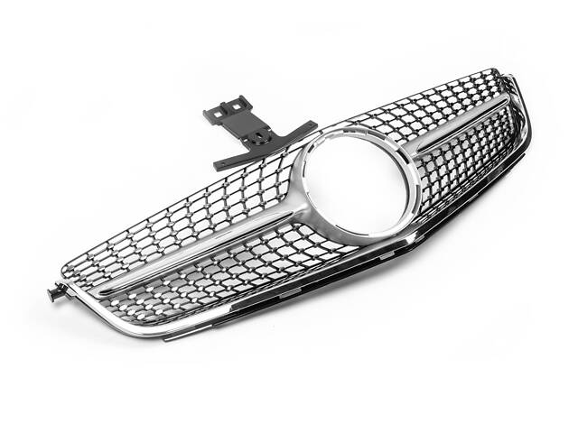 Передняя решетка Diamond Silver (для C63) 2012-2015 для Mercedes C-class W204 - Фото 1