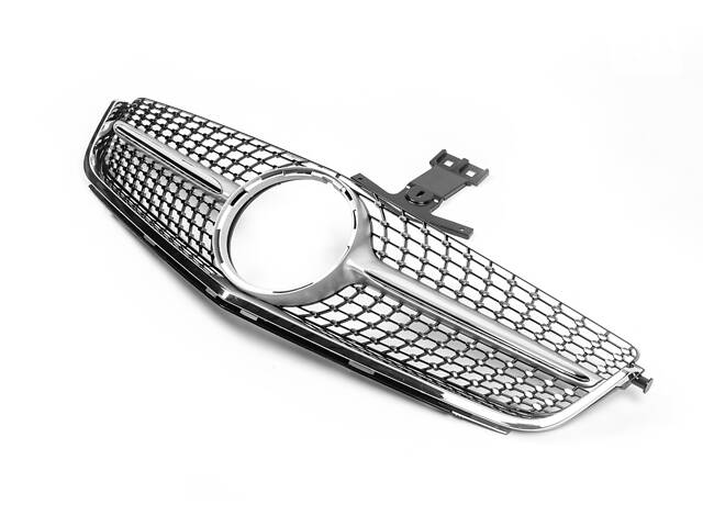Передняя решетка Diamond Silver (для C63) 2012-2015 для Mercedes C-class W204 - Фото 3