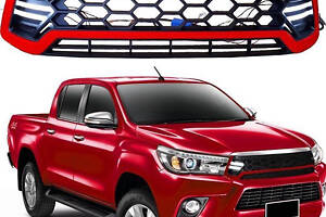 Передняя решетка с LED Белая для Toyota Hilux 2015-2024 гг