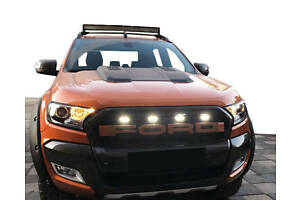 Передняя решетка с LED V2 Оранжевая для Ford Ranger 2011-2024 гг