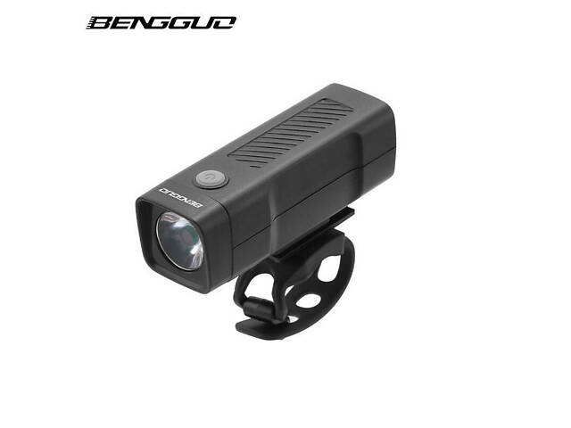 Передняя велосипедная фара BENGGUO, 100 люмен, 3 режима, аккумулятор 500 мА/ч, USB зарядка - Фото 1