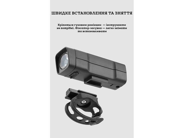 Передняя велосипедная фара BENGGUO, 100 люмен, 3 режима, аккумулятор 500 мА/ч, USB зарядка - Фото 4