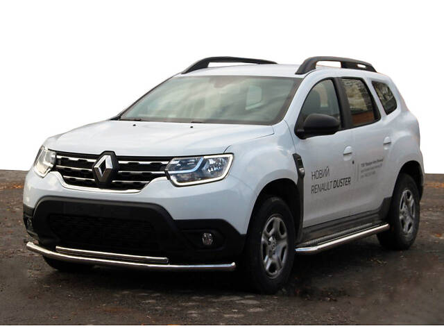 Передняя защита F3-10 (нерж.) для Renault Duster 2018-2024 гг