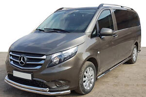 Передняя защита ST014 (нерж.) 60/42 для Mercedes Vito / V W447 2014-2024 гг