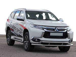 Передняя защита ST016 (нерж) для Mitsubishi Pajero Sport 2015-2024 гг